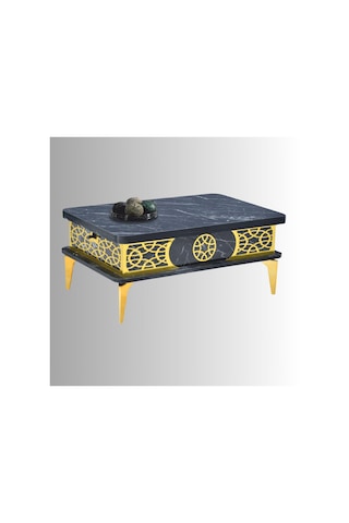 Lily Akıllı Sehpa - Siyah Mermer Gold Siyah Mermer - Gold