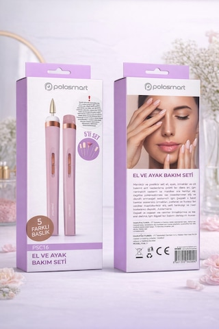 Psc16 Rose Gold Manikür & Pedikür Set Rose Gold 5 Farklı Uç Başlık