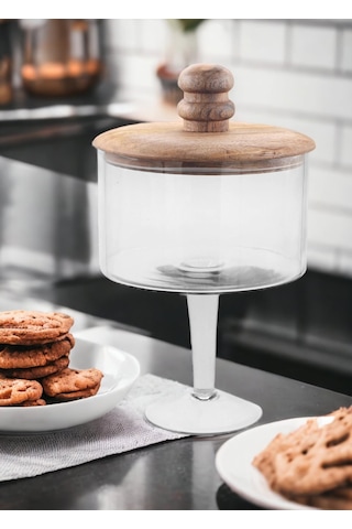 The Mia Madera Ayaklı Kurabiye Kavanozu 34x21x21 Cm