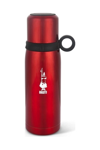 Bialetti - Termos - 460ml - Kırmızı Renk - Paslanmaz Çelik - Çift Katmanlı - 12 Saat Sıcak 24 Saat Soğuk Tutar - Bardaklı Kapak Özelliği Sku: Smg8690010204776 Açık