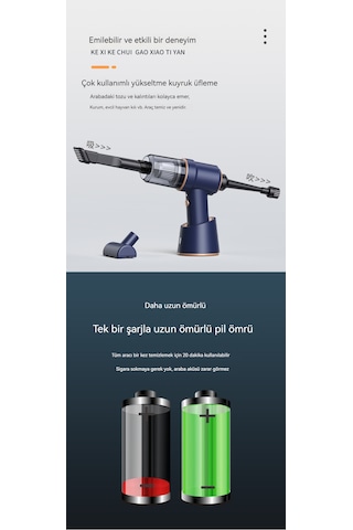 Akülü Mini Şarjlı Dik Süpürge-renkli