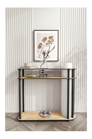 Ravilo Caprio Dresuar Dekoratif Raflı Lambader Meşe