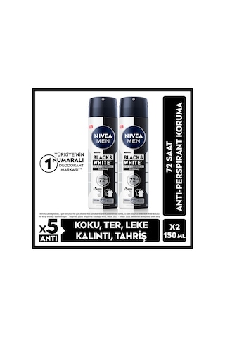 Nivea Invisible Black&Whıte Power Erkek Sprey Deodorant 2 x 150 ML