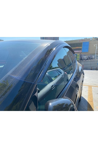 Tesla Model Y 2019-2024 Arası Uyumlu Cam Rüzgarlık 4 Lü Set Siyah Şık Ve Fonksiyonel Tasarım