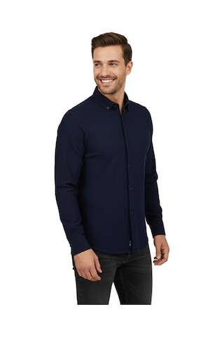 Advante Erkek Spor Slim Fit Uzun Kol Petek Fitilli Gömlek Bgl-st04824 Lacivert