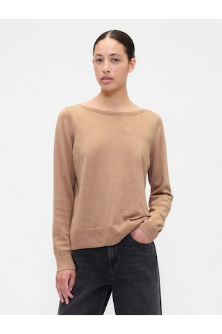 Gap 791281000 V-bella Boatneck Kadın Kazak Kahverengi