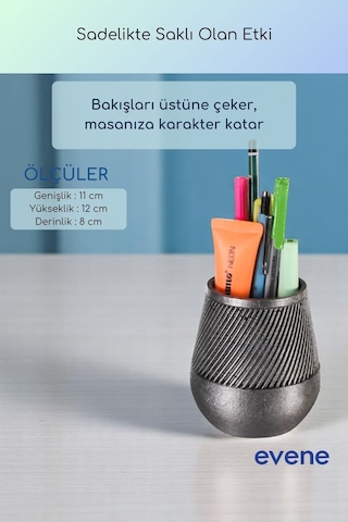 Kalemlik Masa Kalemliği Organizer Kalemlik Gümüş Eskitme Renk Model 89 Çok Renkli