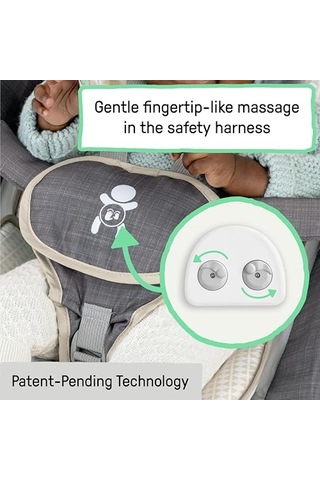 Ingenuity Happy Belly Baby Zıpzıp Koltuk Ve Salıncak, Göbek Masajı Ve Titreşim, Huzursuzluğu Yatıştırmaya Ve Rahatlatmaya Yardımcı Olur, Müzik, Pelüş Tembel Hayvan Oyuncağı, 0-6 Ay, Gri, Parker Açık Bej