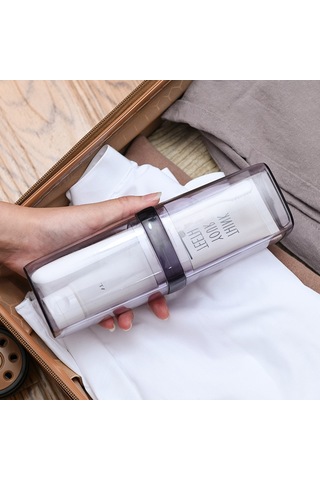 Sones Seyahat Diş Fırçası Kutusu Taşınabilir Çiftler Seti Ağız Suyu Bardağı Şeffaf Mavi Diğer