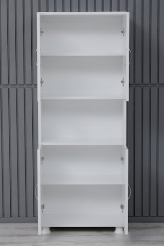 Sehpol 4 Kapaklı 5 Raflı Çok Amaçlı Mutfak Dolabı 59 X 30 X 150 Cm Parlak Beyaz