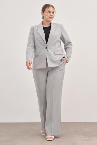 Astarlı Tek Düğmeli Blazer-1777-gri Gri