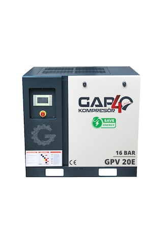 İnventörlü Vidalı Hava Kompresörü 16 Bar 20 Hp