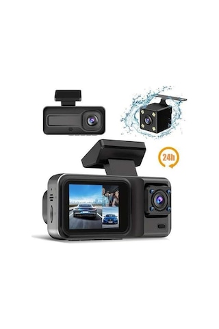 1080p 3 Lensli Wifi Araç İçi Kameralı Ekran Dvr Kaydedici Gece Görüşlü