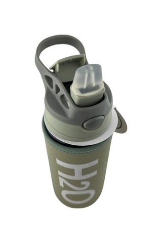 H2o Kılıflı Pipetli Cam Matara 500 Ml Haki