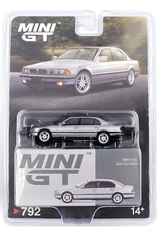 Mını Gt 1:64 Bmw 750il Aspen Silver Metallic Blister Paket Diecast Model Araba Mgt00792-bl Gri