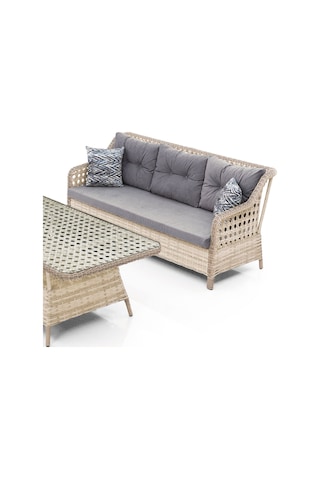 Kuğu Garden Kapadokya Maxi Balkon, Bahçe, Cafe Rattan Koltuk Takımı 3 1 1 Masa Renk: Aln Rattan, Antrasit Kumaş Aln 1