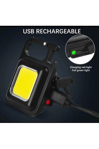 F.20a Mıknatıslı Kamp Feneri El Feneri 800 Lümen 30 Cob Açık Gri