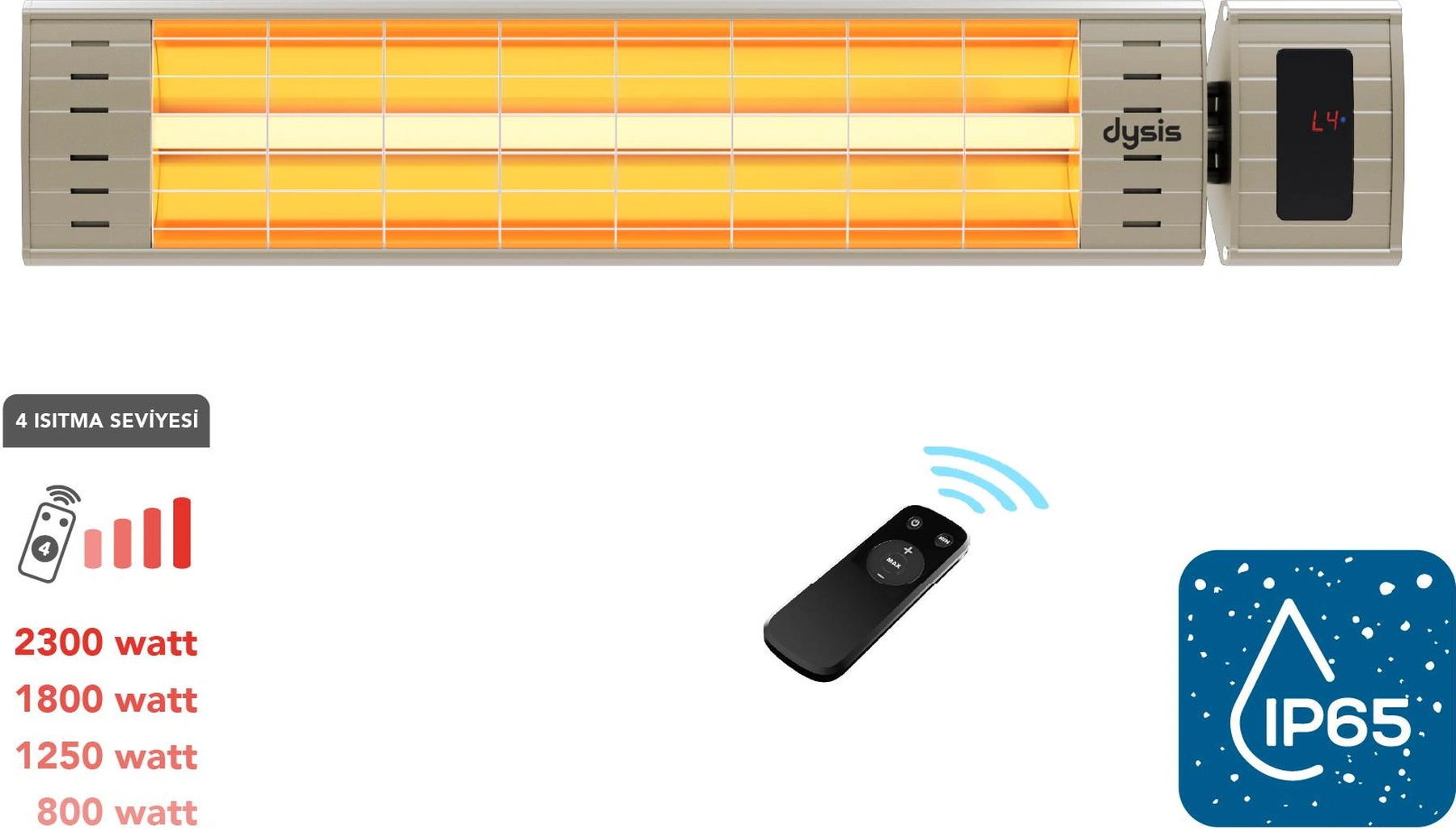 Simfer Sp2351 Art Plus Karbon Serisi Ip65 Suya-toza Dayanıklı 2300 W Bej Uzaktan Kumandalı İç/dış Mekan Isıtıcı