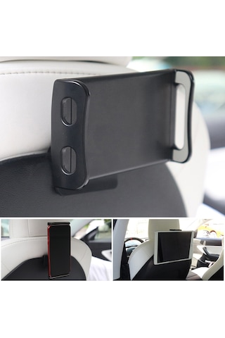 Hombey Tesla Model 3 Y 2019-2021 İçin Arka Koltuk Tablet/ Telefon Tutucu - 360 Derece Döner, 4.5"-12.9" Ekran Uyumlu, Yolculuk Eğlencesi İçin Siyah