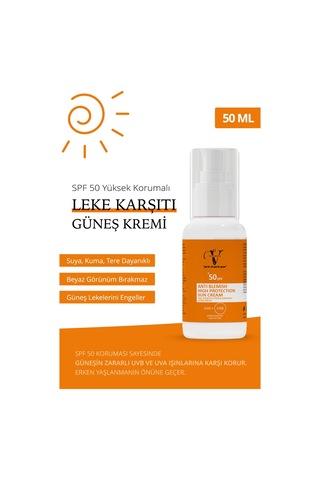 Vitanova Leke Karşıtı Yüksek Koruyucu Güneş Kremi SPF50+ 50 ML
