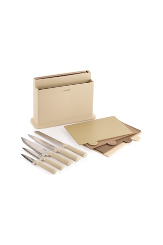 Schafer Forge Kesme Tahtası/bıçak Seti 10 Parça-krem