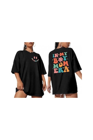 Efnaz Style Bisiklet Yaka Kısa Kol Baskılı T-shirt - Siyah