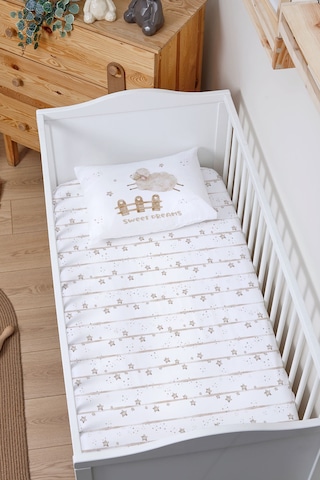 Organik Bebek Boy Lastikli Çarşaf Seti 70x130 - Mışıl Mışıl Kuzucuk