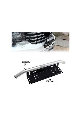 Her Araca Uyumlu Plaka Altlığı Ve Koruma Demiri Sis Ayağı Suv 4x4 Off Road Led Montaj Braketi Plakalık Led Bağlantı Ayağı Krom 00 Şüscaroto Aksesuar