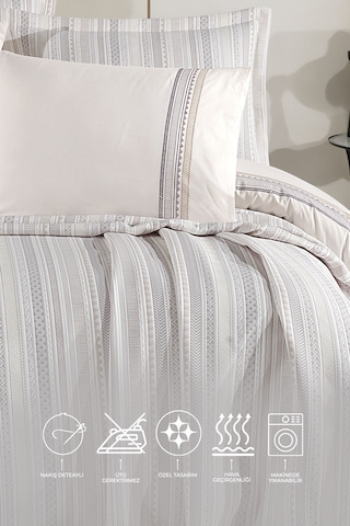 Elart Mellow Modern Çeyiz Paketi 7 Parça 240x250 Cm Gri Gri
