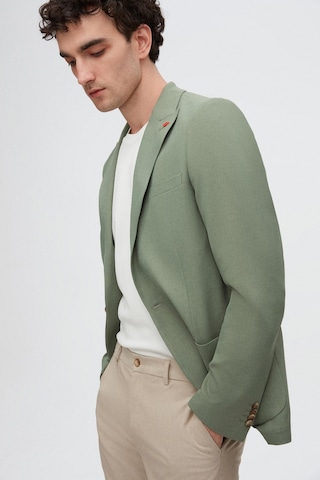 Twn Slim Fit Yeşil Armürlü Uçan Blazer Kumaş Ceket 4ef04zb024092 Yeşil