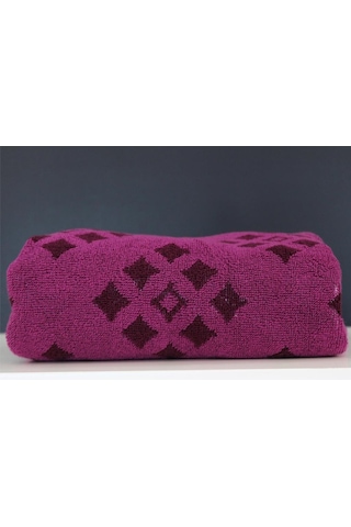 50x100 Rug İplik Boyalı Jakarlı %100 Pamuk Bukle El Yüz Baş Havlu Mor