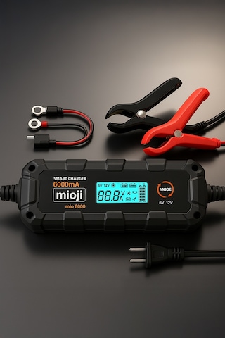 Mioji Mio 6000 6a 6v Ve 12v Araba Şarj, Akü Bakım, Damlama Şarj Cihazı Ve Motosiklet, Atv, Lityum Ve Derin Döngülü Aküler İçin Kükürt Akıllı