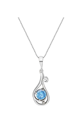 Chavin Topaz ve Zirkon Taşlı Lale Figürlü Gümüş Kolye Eu90