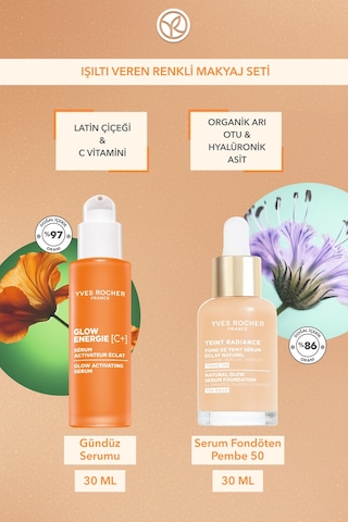 Yves Rocher Is Iltı Veren Renkli Makyaj Seti- Serum Fondoten 30ml & Serum 30 Ml -pembe 50