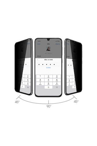 Rba Aksesuar Huawei P30 Lite Uyumlu Davin 5d Privacy Cam Ekran Koruyucu