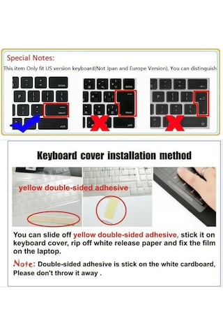 Apple Uyumlu MacBook Air 13.3' A1466 - A1369 Klavye Kuruyucu Us English