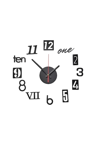 Gatherco Kendin Yap Duvar Saati - Modern 3d Aynalı Duvar Saati Dekoru, Roma Rakamlı Saat - Duvar Sticker Saati Ev Odası Dekoru Siyah Diğer