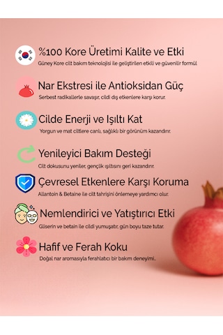 Modamkore 7'li Paket Nar Özlü Kore Yüz Maskesi Yenileyici