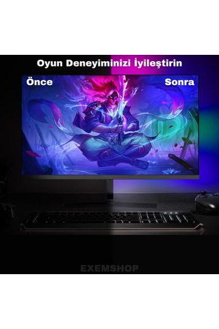 Bilgisayar Ambilight Işığı Görüntüye Duyarlı Ambilight Led 23-24.5 Inç Uyumlu