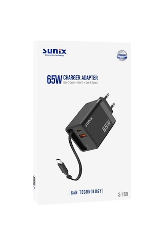 Sunix S 160 65w Gan Teknoloji Hızlı Şarj Cihazı Kablolu