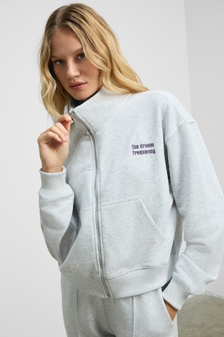 Grımelange Torına Kadın Nakış Detaylı Fermuarlı Çift Cepli Relax Grimelanj Ceket Grimelanj