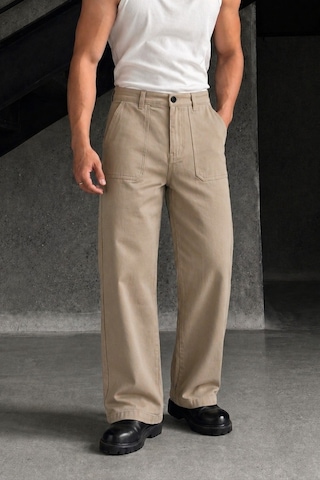 Tarz Cool Erkek Baggy Fit Old Money Cep Detaylı Pantolon Vizon