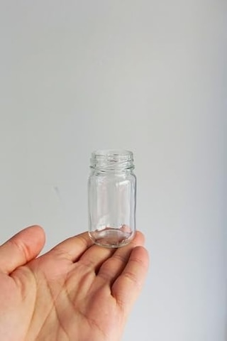 67 Ml Şeffaf Shot Kavanoz 67 Cc Konserve Metal Siyah Kapaklı Cam Kavanoz 6 Adet Açık Kahverengi