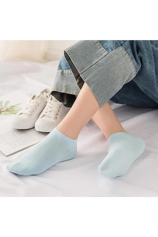 Miss Lana Ladies Socks Kadın Renkli 5 Çift Likralı Pamuklu Penye Patik Çorap Çok Renkli
