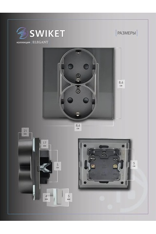 Lajt Haus Çiftli Cam Gömme Topraklamalı Priz 390145017 Çift Priz
