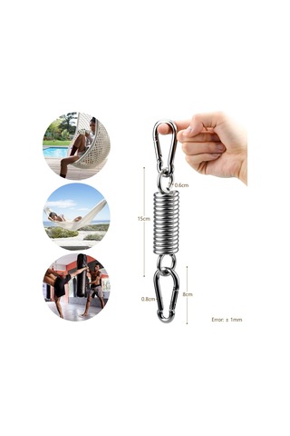 1 Adet Yaylı Kanca, Asılı Sandalye İçin 304 Paslanmaz Çelik Yaylı Kanca, 2 Ağır Hizmet Tipi Karabina, Yaylı Kanca Diğer