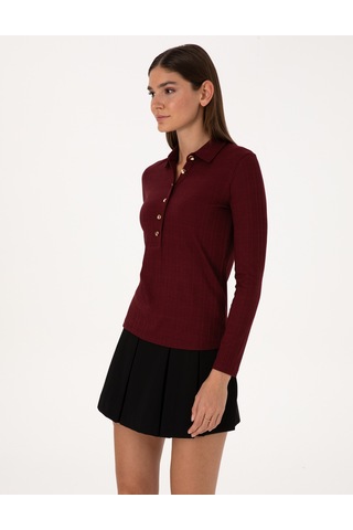Pierre Cardin Kadın Vişne Bluz Örme 50309153-vr223 Vişne