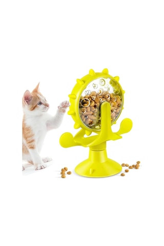 Lily Pet Yuvarlak Dönen Çarkıfelek Ödül Mama Zeka İnteraktif Kedi Oyuncağı