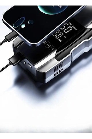 Şarjlı 10.000 Mah Akıllı Dijital Lastik Şişirme Pompası 150 Psı 12v Akü Şarj Takviyeli Standart