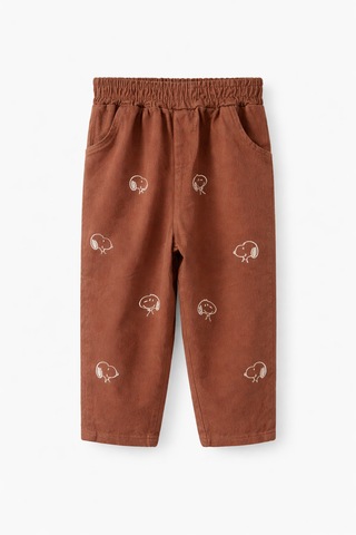 Baby Lory Kids Store Erkek Çocuk Snopy Desenli Gömlek Takım Koyu Bej